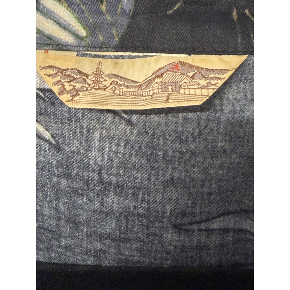 Japanese HAORI Robe DRAGON & BAMBOO Cotton Gold Detail Rich Colors #3 - Picture 12 of 12